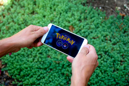 KRASNODAR, RUSSIA - on August 14, 2016 : Pokemon Go is a location-based augmented reality mobile game.のeditorial素材