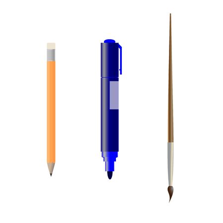 Pencil Marker Brushのイラスト素材