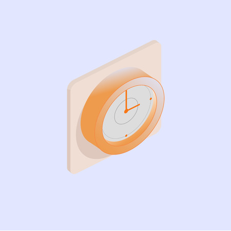 Wall Clock with shadow isometric illustration.のイラスト素材