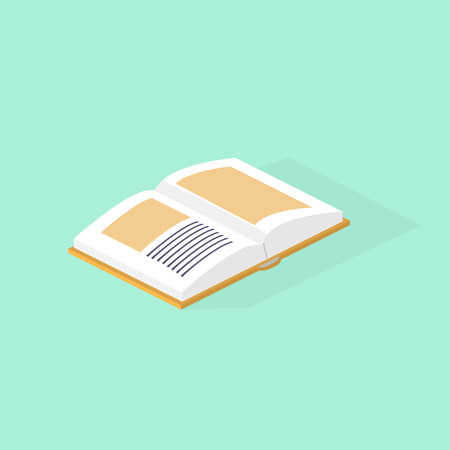 Open book with shadow isometric color illustrationのイラスト素材