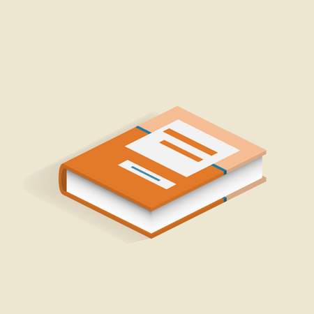 Book isolated illustration. Isometric style. colorのイラスト素材