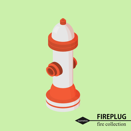 fire hydrant for fire fighting. Isometric illustrationのイラスト素材