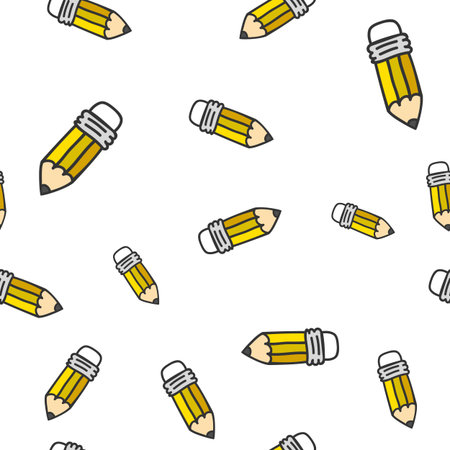 Pencil seamless color pattern. Vector illustration for design packagingのイラスト素材