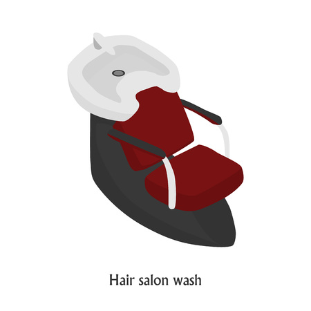 sink for washing the hair in a beauty salon. Vector isometric illustrationのイラスト素材