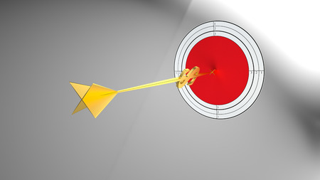 Business darts. Clouds goal. Golden arrow - dollar.の写真素材