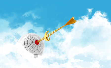 Business sphere. Goal. Golden arrow - euro.の写真素材