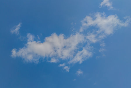 A blue bright sky seasonal landscape background abstract heaven with skylight.の写真素材