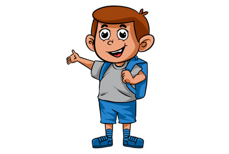 Cartoon kid school student clip art child art childhoodのイラスト素材