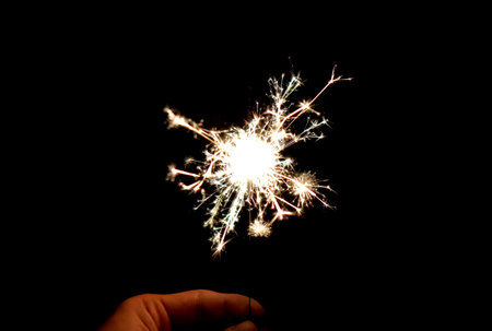 Beautiful nightclub particles new year sparksの写真素材