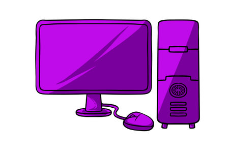 Computer and desktop notebook technology object artのイラスト素材