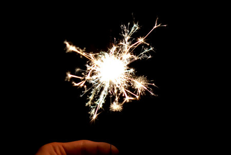 Blast new year sparks bright sparkler party effectの写真素材