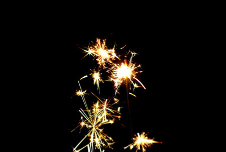 New year festival spark fountain light effectの写真素材