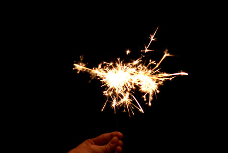 Christmas celebration sparkler flare effectの写真素材