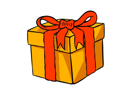 Gift box xmas present minimalist prize celebrate invitation artのイラスト素材