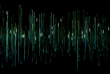 Frequency bars texture musical audio gradient rays style line art backgroundの写真素材