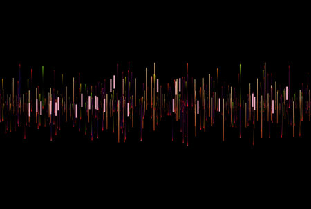 Frequency bars texture musical audio gradient rays style line art backgroundの写真素材