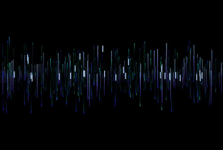 Frequency bars texture musical audio gradient rays style line art backgroundの写真素材