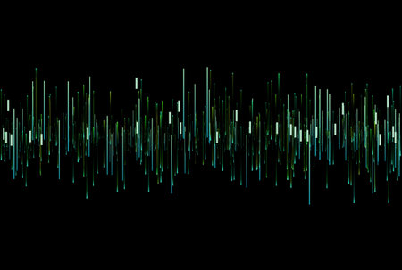 Frequency bars texture musical audio gradient rays style line art backgroundの写真素材