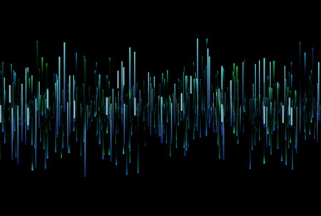 Frequency bars texture musical audio gradient rays style line art backgroundの写真素材