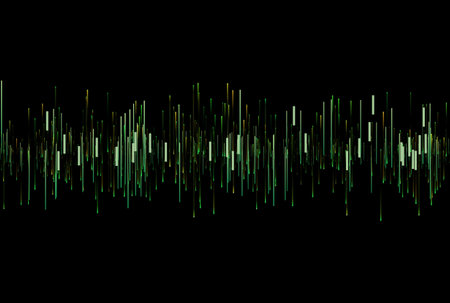 Frequency bars texture musical audio gradient rays style line art backgroundの写真素材