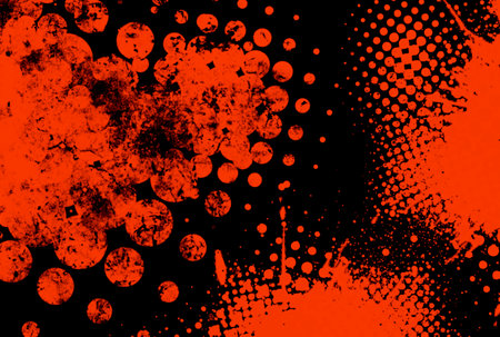 Red halftone texture graffiti background dotted effect pattern artの写真素材