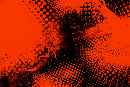 Red halftone texture graffiti background dotted effect pattern artの写真素材