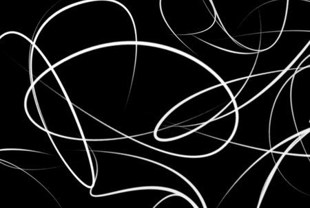 Wavy lines background black and white abstract texture artworkの写真素材