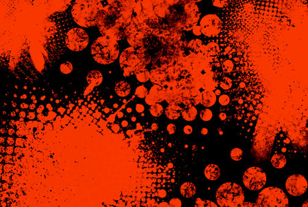 Red halftone texture graffiti background dotted effect pattern artの写真素材