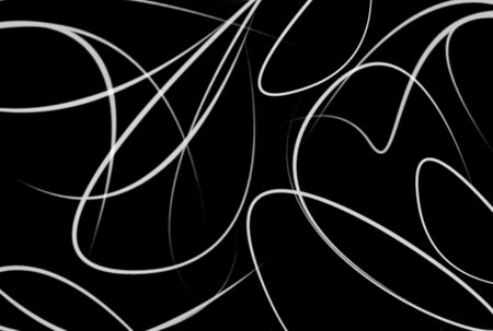 Wavy lines background black and white abstract texture artworkの写真素材