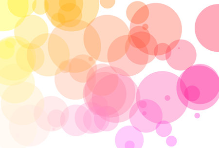 Rainbow dotted pattern colorful soap bubbles background watercolor artworkの写真素材