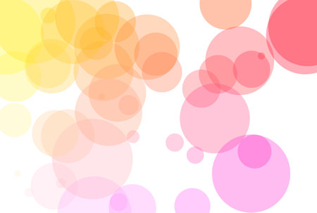 Rainbow dotted pattern colorful soap bubbles background watercolor artworkの写真素材