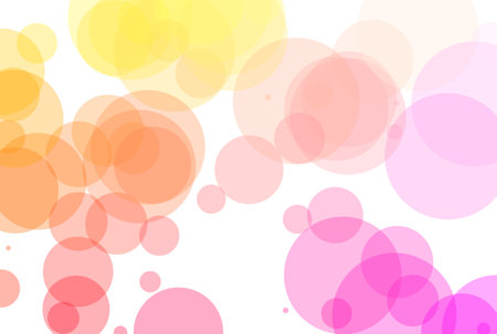 Rainbow dotted pattern colorful soap bubbles background watercolor artworkの写真素材