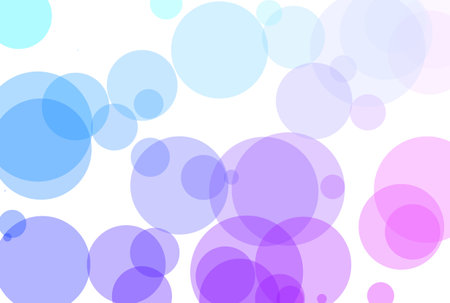 Rainbow dotted pattern colorful soap bubbles background watercolor artworkの写真素材