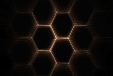 Futuristic abstract background hexagon network pattern geometry shape texture artの写真素材