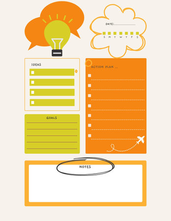 Idea planner printable template digital blank pageの写真素材