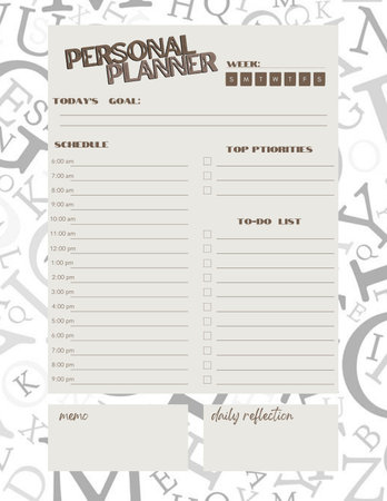 Lettering planner printable template digital blank pageの写真素材
