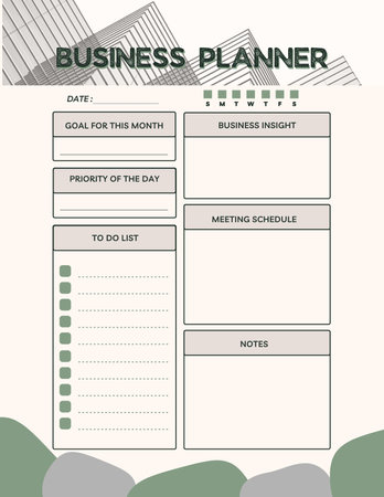 Business planner printable template digital blank pageの写真素材