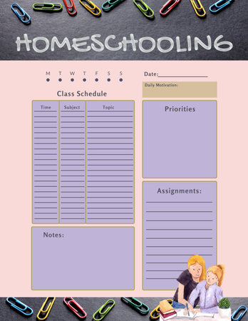 School planner printable template digital blank pageの写真素材
