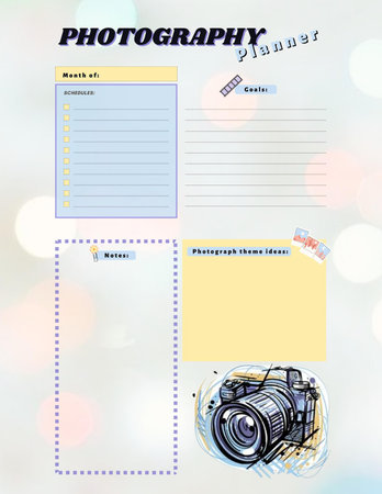 Photography planner printable template digital blank pageの写真素材