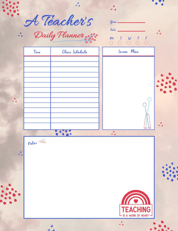 Teacher planner printable template digital blank pageの写真素材