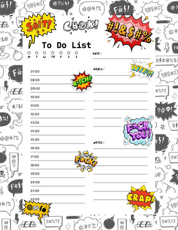 Swear words planner printable template digital blank pageの写真素材