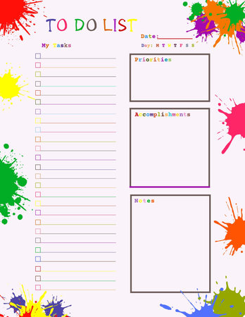 To do list planner printable template digital blank pageの写真素材