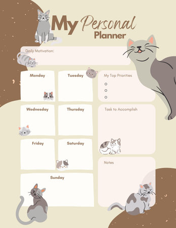 Undated planner printable template digital blank pageの写真素材