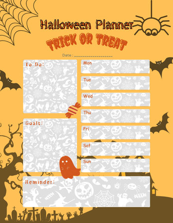 Halloween planner printable template digital blank pageの写真素材