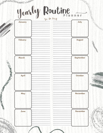 Yearly routine planner printable template digital blank pageの写真素材