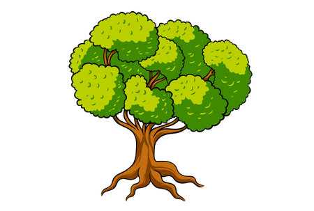 Botanic tree realistic jungle woods greenery botanical eco designの写真素材