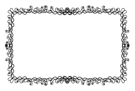 Black frame ornament art decorative boarder dark antique artworkの写真素材