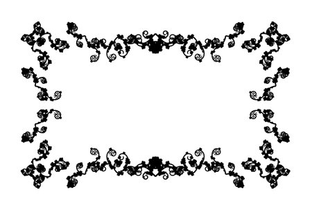 Black frame ornament art decorative boarder dark antique artworkの写真素材