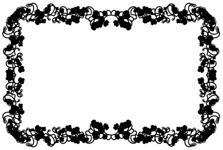 Black frame ornament art decorative boarder dark antique artworkの写真素材