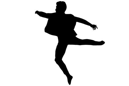 Dancer silhouette dancing human model shadow dance illustration artの写真素材